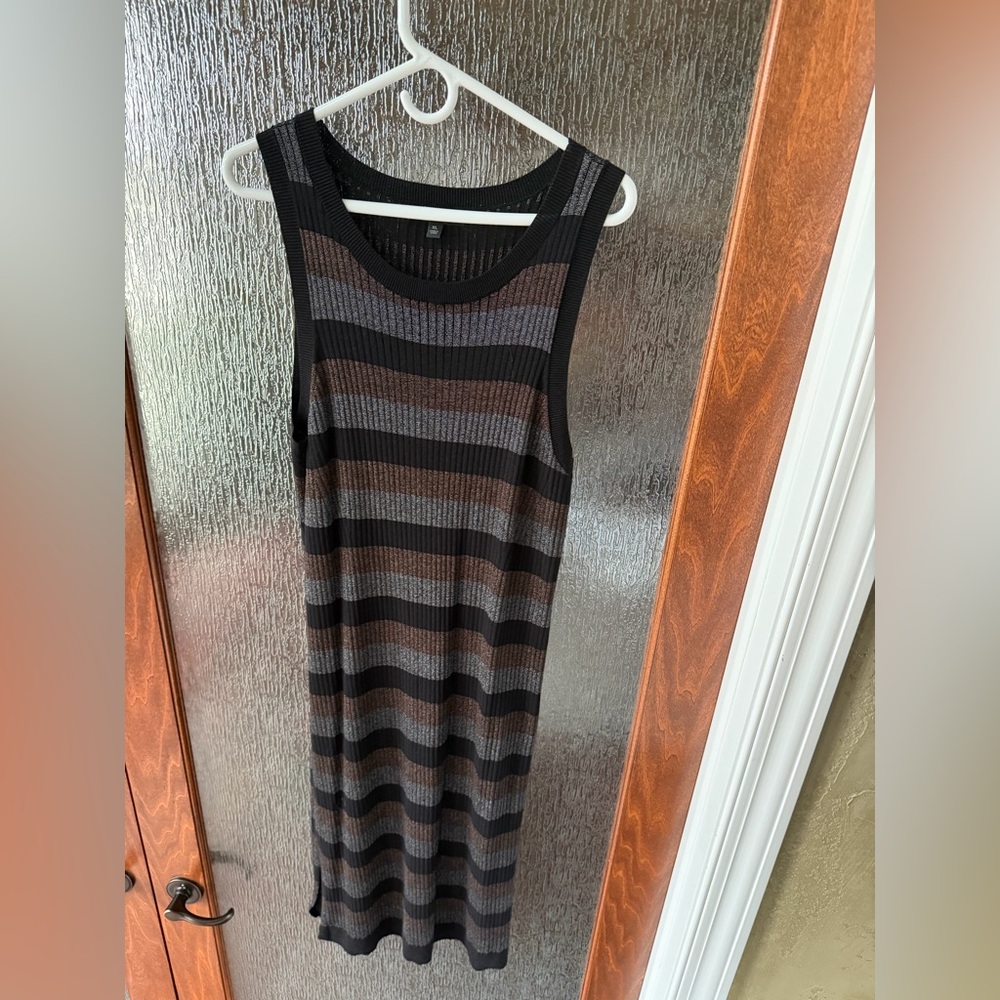 Banana Republic Striped Ribbed Sleeveless Midi Dress XL - Gently Used